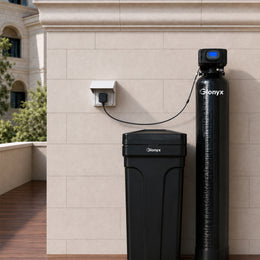 Glonyx GX-WS whole house water softener installed in a utility space