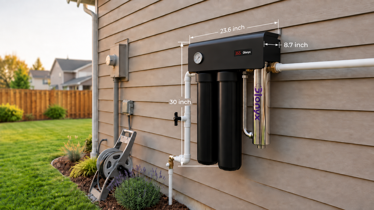 Glonyx whole-house water treatment equipment installed at a home