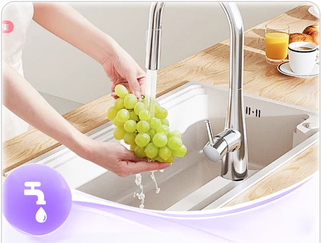 Washing grapes at the kitchen tap; original V20T artwork