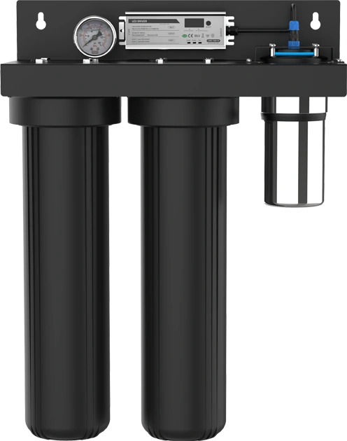 GX-WP-V20T with two filter housings and UVC LED chamber