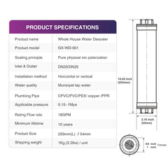 GX-WD-001 product specifications and dimensional drawing