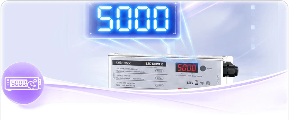 GX-LED-12 5,000-hour countdown driver with the original purple wave and runtime icon