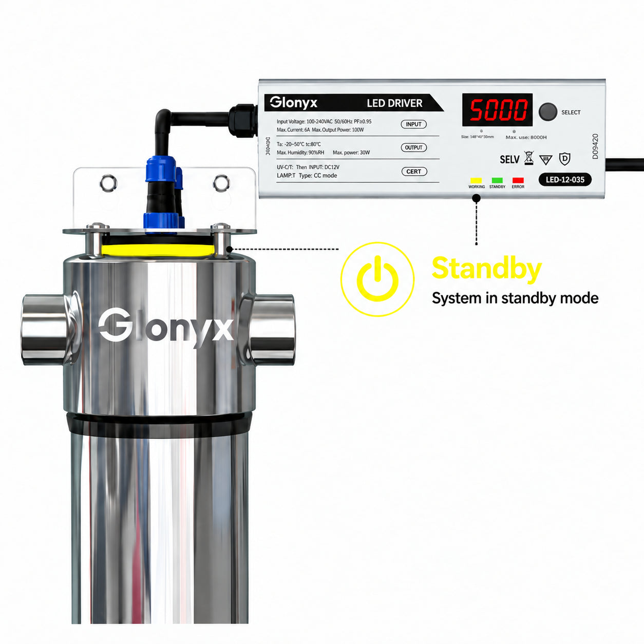 GX-LED-12 in standby mode
