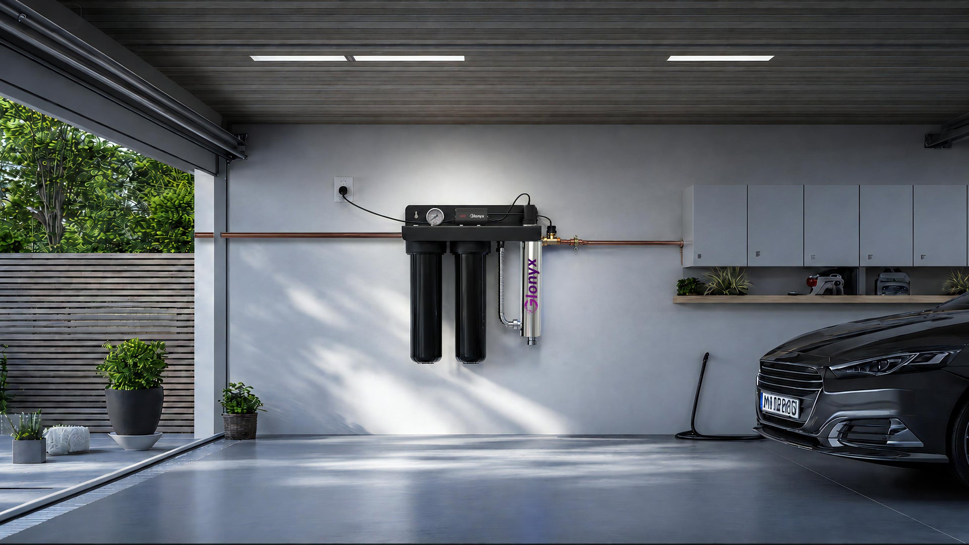 GX-WP-E20T garage installation with protective covers